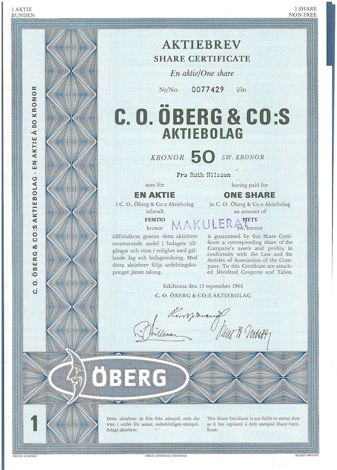 C. O. Öberg & Co:s AB