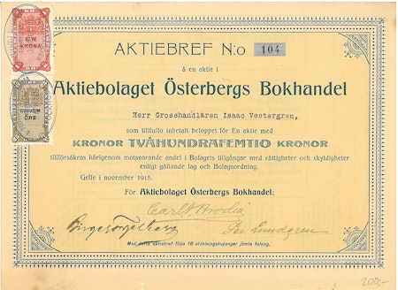 Österbergs Bokhandel, AB