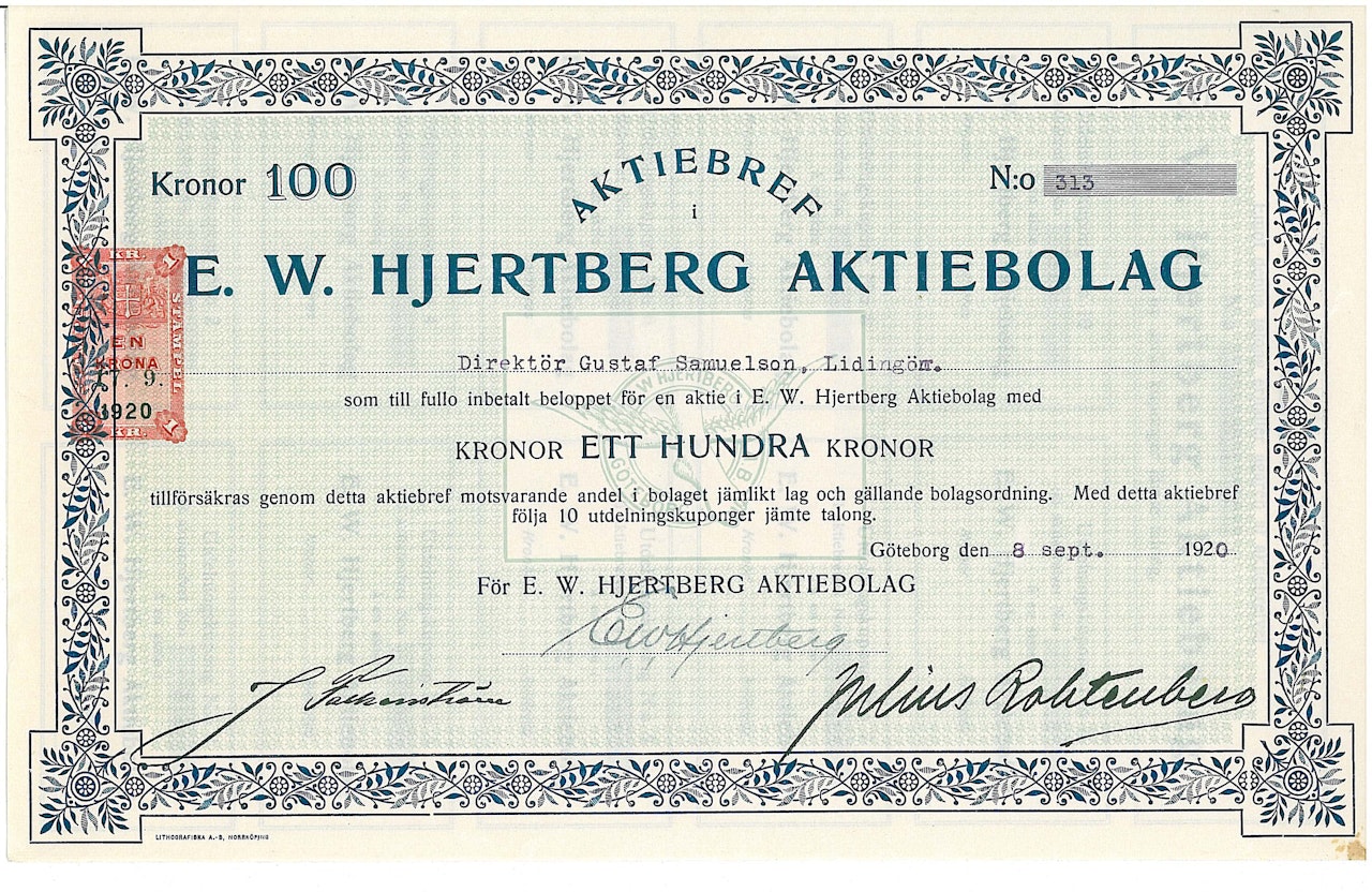 Hjertberg AB, E. W.