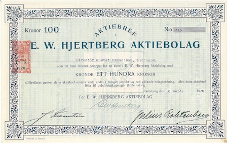 Hjertberg AB, E. W.