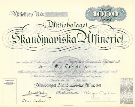 Skandinaviska Affineriet, AB, 1000 kr