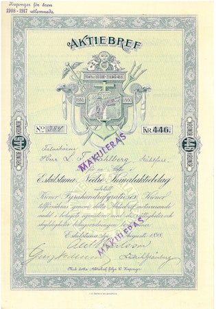 Eskilstuna Nedre Kanal AB, 446 kr, 1898