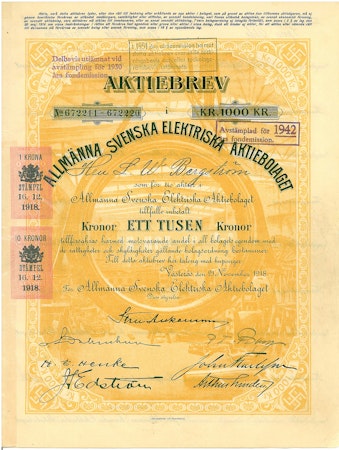 Allmänna Svenska Elektriska AB, ASEA 1918