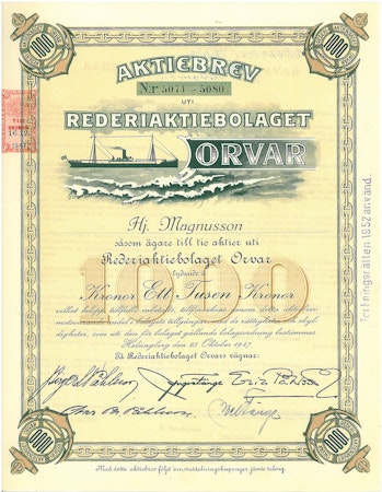 Rederi AB Orvar 1000 kr