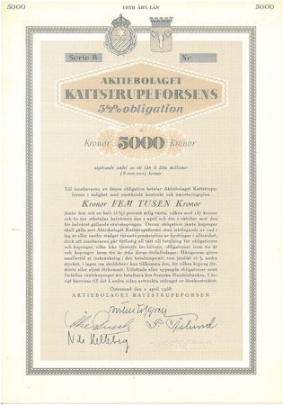 Kattstrupeforsens, AB 5 1/2 % Obligation