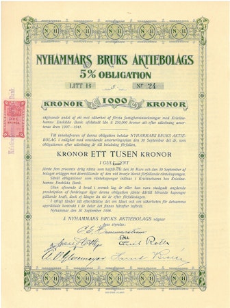 Nyhammars Bruks AB 5% obligation