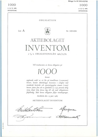 Inventom, AB Obligation