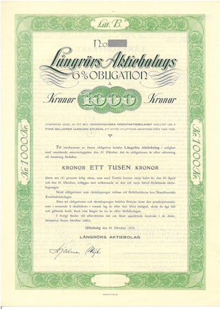 Långrörs AB, obligation