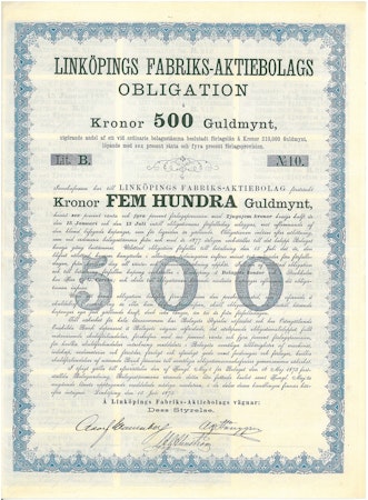 Linköpings Fabriks AB, Obligation