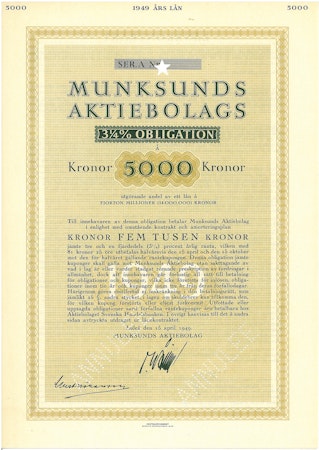 Munksunds AB, obligation