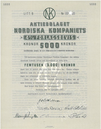 Nordiska Kompaniets Förlagsbevis