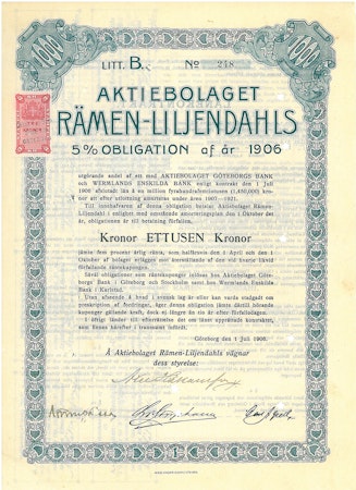 Rämen-Liljendahls, AB, Obligation