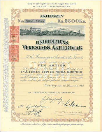 Lindholmens Verkstads AB, 2500 kr, 1919
