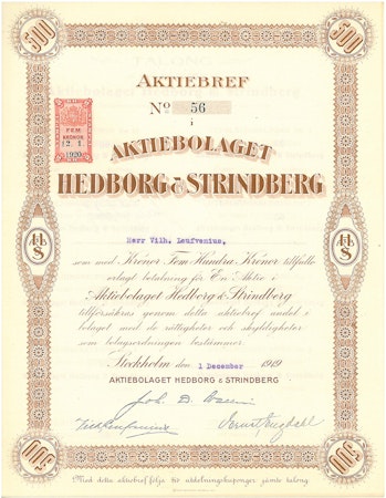 Hedborg & Strindberg, AB