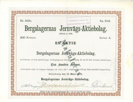 Bergslagernas Jernvägs AB