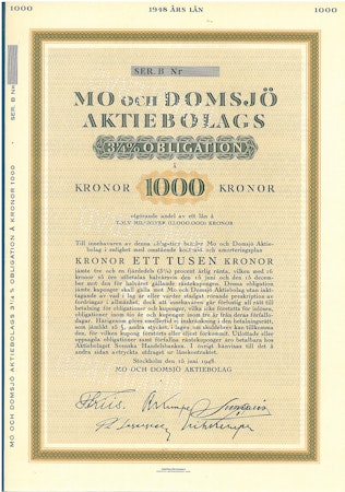 Mo och Domsjö AB, Obligtion
