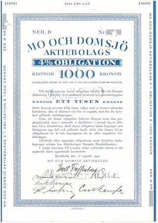 Mo och Domsjö AB, Obligtion