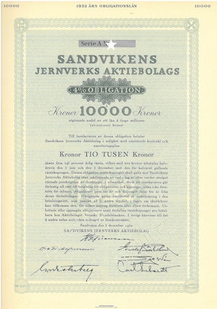 Sandvikens Jernverks AB, Obligation