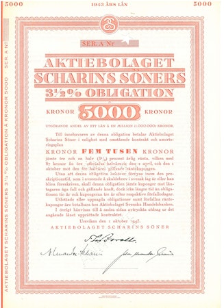 Scharins Söners AB, Obligation