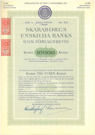 Skaraborgs Enskilda Banks Förlagsbevis