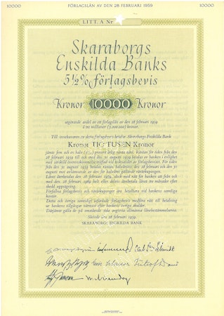 Skaraborgs Enskilda Banks Förlagsbevis