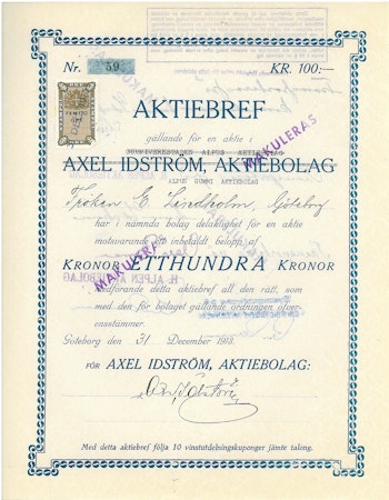 Axel Idström, AB