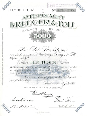 Kreuger & Toll, AB