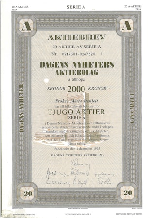 Dagens Nyheter AB, 2000 kr