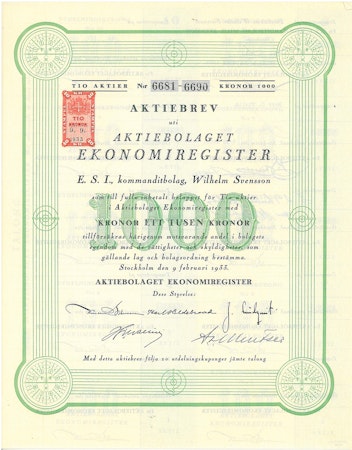 Ekonomiregister, AB