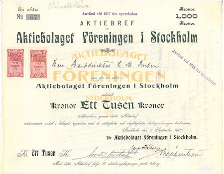 Föreningen i Stockholm, AB, 1907