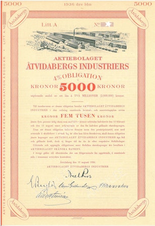 Åtvidabergs Industriers, AB, Obligationer