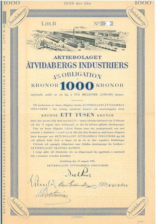Åtvidabergs Industriers, AB, Obligationer