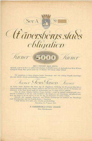 Vänersborgs stads obligation