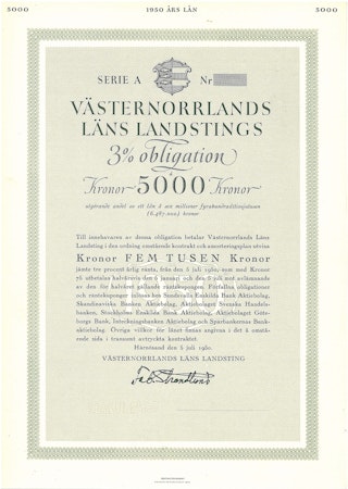 Västernorrlands Läns Landstings, Obligation