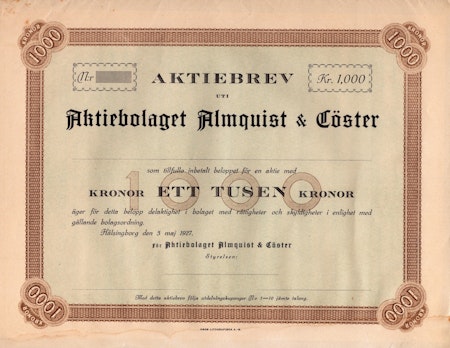 Almquist & Cöster, AB
