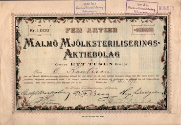 Malmö Mjölksteriliserings AB, 1898