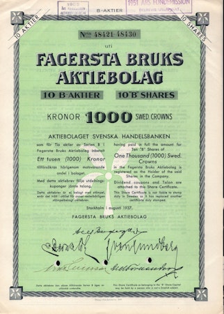 Fagersta Bruk, AB, 1937