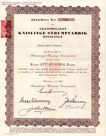 Knislinge Strumpfabrik, AB, 1960
