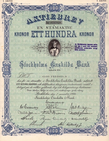 Stockholms Enskilda Bank, 100 kr, 1966