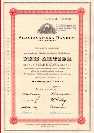 Skandinaviska Banken, 1955