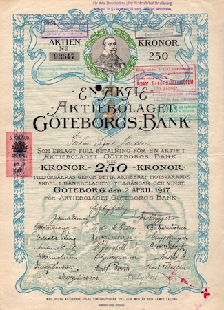 Göteborgs Bank, 1917