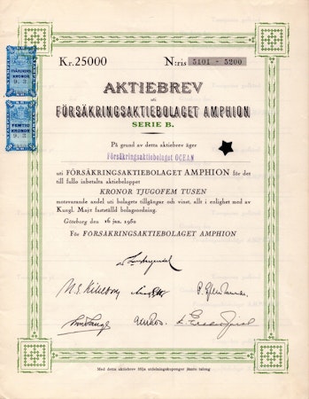 Försäkrings AB Amphion, 25.000 kr