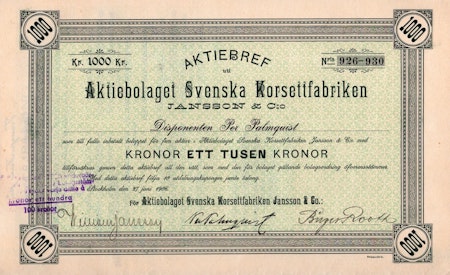 Svenska Korsettfabriken Jansson & Co, AB