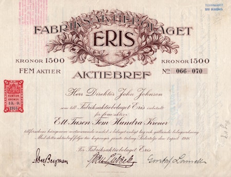 Fabriks AB Eris, 1500 kr