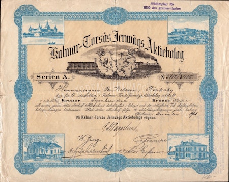 Kalmar-Torsås Jernvägs AB, 400 kr, 1901