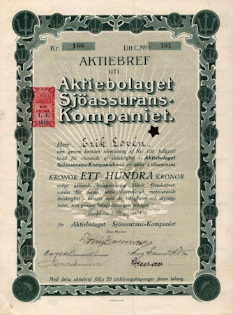 Sjöassurans-Kompaniet, AB, 1918