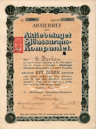 Sjöassurans-Kompaniet, AB, 1918
