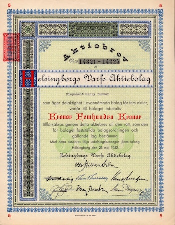 Helsingborgs Varfs AB, 1952