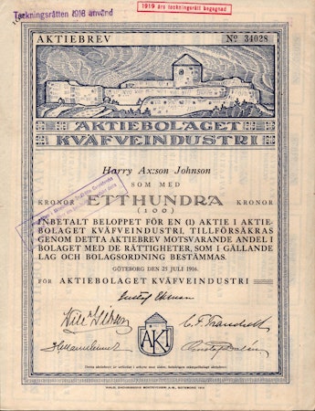 Kväfveindustri, AB, 1916