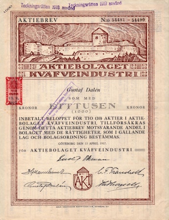 Kväfveindustri, AB, 1917